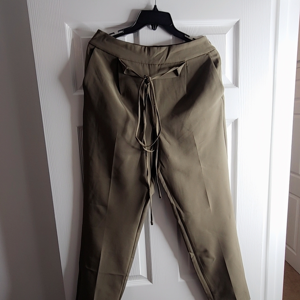 Express Olive Green Chinos with Drawstring